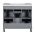 36'' Modern Bathroom Vanity with Top Sink and Mirror Cabinet,2 Doors and 2 Drawers