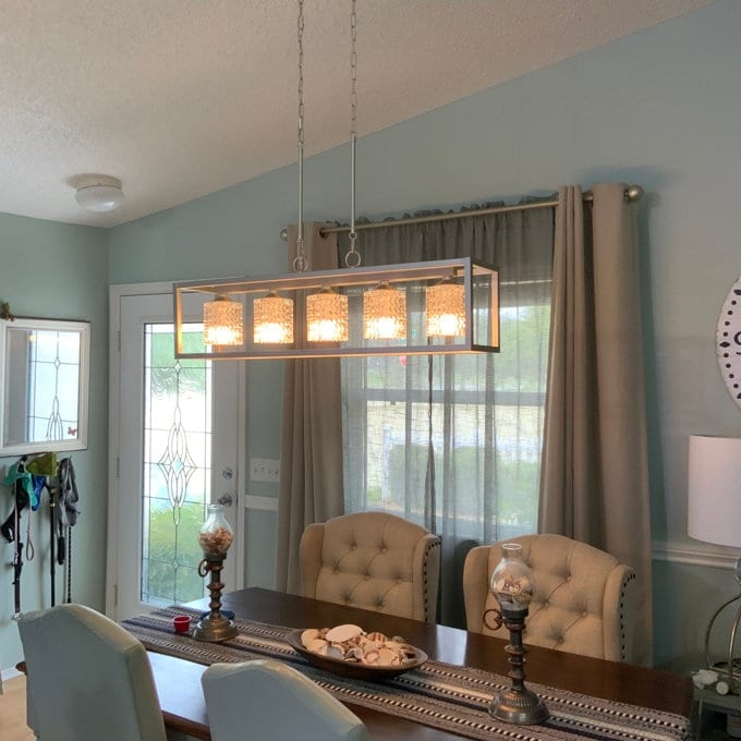 37in Mid-century Modern 5-light Crystal Rectangle Chandelier for Dining Room - 37 inches