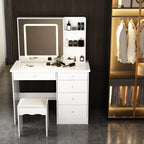 39.4'' W Dresser Makeup Vanity Set with Stool and Mirror Room