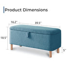 39.5 Off White Boucle Storage Ottoman Bench Sherpa Storage Bench Ottoman Foot Rest End of Bed for Living Room Bedroom,Wood Leg