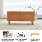 39.5 Off White Boucle Storage Ottoman Bench Sherpa Storage Bench Ottoman Foot Rest End of Bed for Living Room Bedroom,Wood Leg
