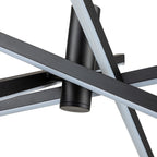 Black/ Gold Modern Aluminum LED Chandelier Linear Sputnik Ceiling Pendant Light for Living/ Dining Room/ Kitchen