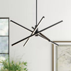 Black/ Gold Modern Aluminum LED Chandelier Linear Sputnik Ceiling Pendant Light for Living/ Dining Room/ Kitchen