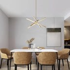 Black/ Gold Modern Aluminum LED Chandelier Linear Sputnik Ceiling Pendant Light for Living/ Dining Room/ Kitchen