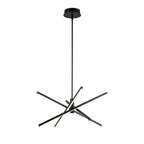 Black/ Gold Modern Aluminum LED Chandelier Linear Sputnik Ceiling Pendant Light for Living/ Dining Room/ Kitchen