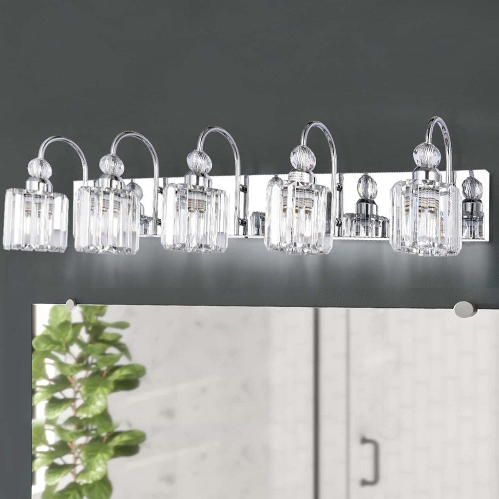 Chrome/ Black/ Gold Modern Over Mirror Crystal Bathroom Restroom Wall Lighting Fixtures Bath Lights Vanity Light