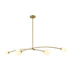 4-Light Modern Gold Simple Linear Sputnik Pendant Island Light/ Dining Room Light - 51.18 in. W x 11.02 in. D x 5.91 in. H