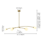 4-Light Modern Gold Simple Linear Sputnik Pendant Island Light/ Dining Room Light - 51.18 in. W x 11.02 in. D x 5.91 in. H