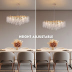 40 in. Gold Modern Crystal Chandelier Tree Branches Rectangular Chandelier Kitchen Island Pendent Light for Dining Room