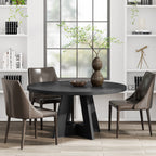 47 Round Dining Table for 4, Farmhouse Kitchen Table Small Dinner Table Wood Kitchen Table for Dining Room Living Room