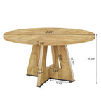 47 Round Dining Table for 4, Farmhouse Kitchen Table Small Dinner Table Wood Kitchen Table for Dining Room Living Room