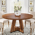 47 Round Dining Table for 4, Farmhouse Kitchen Table Small Dinner Table Wood Kitchen Table for Dining Room Living Room