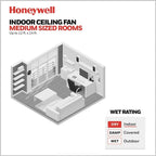 48 Honeywell Carmel Ceiling Fan with Integrated Light and Remote