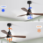 48 and 52 Integrated LED Ceiling Fan with Light and Remote, Reversible DC Motor