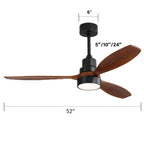 48 and 52 Integrated LED Ceiling Fan with Light and Remote, Reversible DC Motor