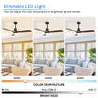48 and 52 Integrated LED Ceiling Fan with Light and Remote, Reversible DC Motor