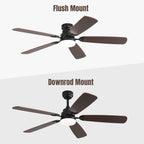 48 and 52 Integrated LED Ceiling Fan with Light and Remote, Reversible DC Motor