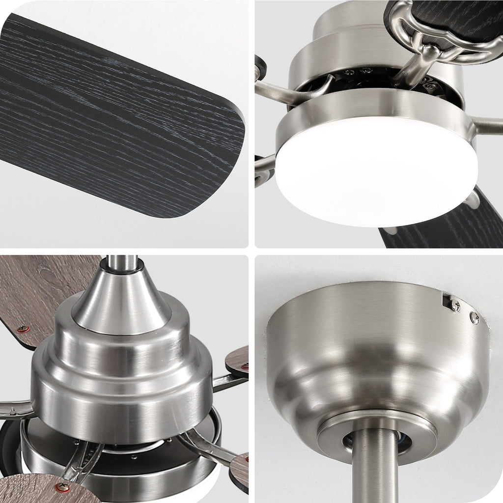 48 and 52 Integrated LED Ceiling Fan with Light and Remote, Reversible DC Motor