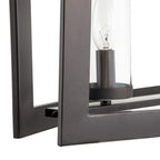 5-Light Mid-Century Modern Industrial Linear Kitchen Island Pendant Vintage Rectangle Glass Chandelier