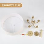 5-Light Modern Semi Flush Mount Ceiling Light for Dining Room Bedrooms Living Room - N/A