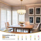 5-Light Modern Semi Flush Mount Ceiling Light for Dining Room Bedrooms Living Room - N/A