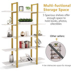 5-Tier Bookshelf, Vintage Industrial Style Bookcase