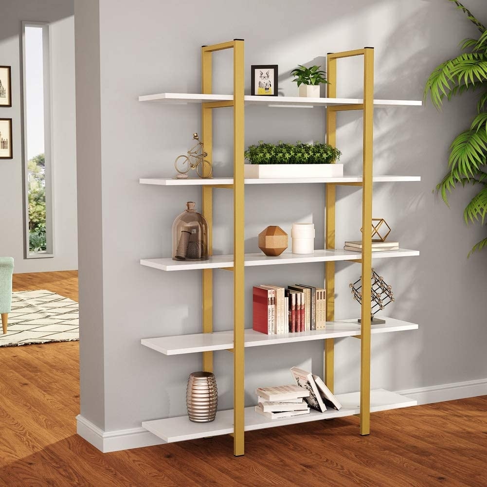 5-Tier Bookshelf, Vintage Industrial Style Bookcase