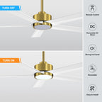 Breezary 65/52/42 5-Blade LED Ceiling Fan with Light Kit and Remote