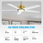 Breezary 65/52/42 5-Blade LED Ceiling Fan with Light Kit and Remote
