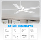 Breezary 65/52/42 5-Blade LED Ceiling Fan with Light Kit and Remote
