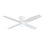 WINGBO 44/52 Inch Flush Mount DC Ceiling Fan with Lights and Remote, 4 Reversible Blades