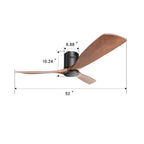 Sofucor 52 Inch Flush Mount Ceiling Fan with Remote, Reversible Motor,Integrated Light Optional