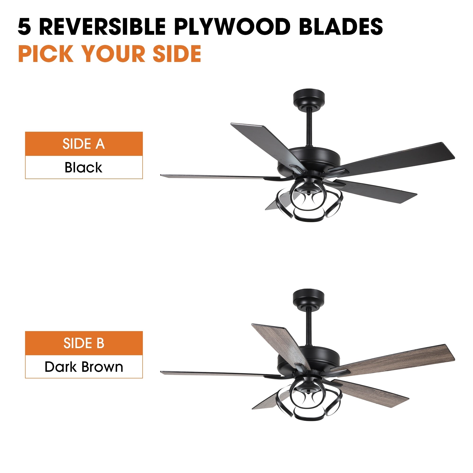 52 Modern Chrome/ Black Indoor Dimmable LED Ceiling Fan with Light and Remote