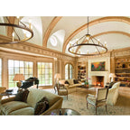 54-inch Round Wagon Wheel 24-light Chandelier