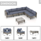 6 - Person Outdoor Sectional Seating Group with Cushions