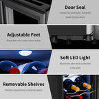 6-Bottle Wine Cooler Refrigerator(46-66°F),Mini Freestanding Beverage Cooler for Summer,Wine Cooler with Temperature Control