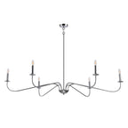 6 Light 64 Inches Minimalist Chandelier in Matte Black / Gold /Chrome - N/A
