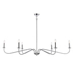 6 Light 64 Inches Minimalist Chandelier in Matte Black / Gold /Chrome - N/A