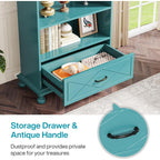 6-Shelf Bookcase Bookshelf with Drawer 71 Book Shelf for Living Room