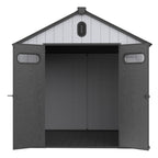6 ft x 4 ft/6 ft x 8 ft/8 ft x 6 ft/8 ft x 10 ft All-Weather Resin Outdoor Plastic Storage Shed w/Floor, Spire Tool Shed