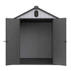6 ft x 4 ft/6 ft x 8 ft/8 ft x 6 ft/8 ft x 10 ft All-Weather Resin Outdoor Plastic Storage Shed w/Floor, Spire Tool Shed