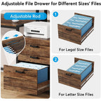 63 Computer Desk with Monitor Stand, Ergonomic Home Office Desks with Drawers File Cabinet