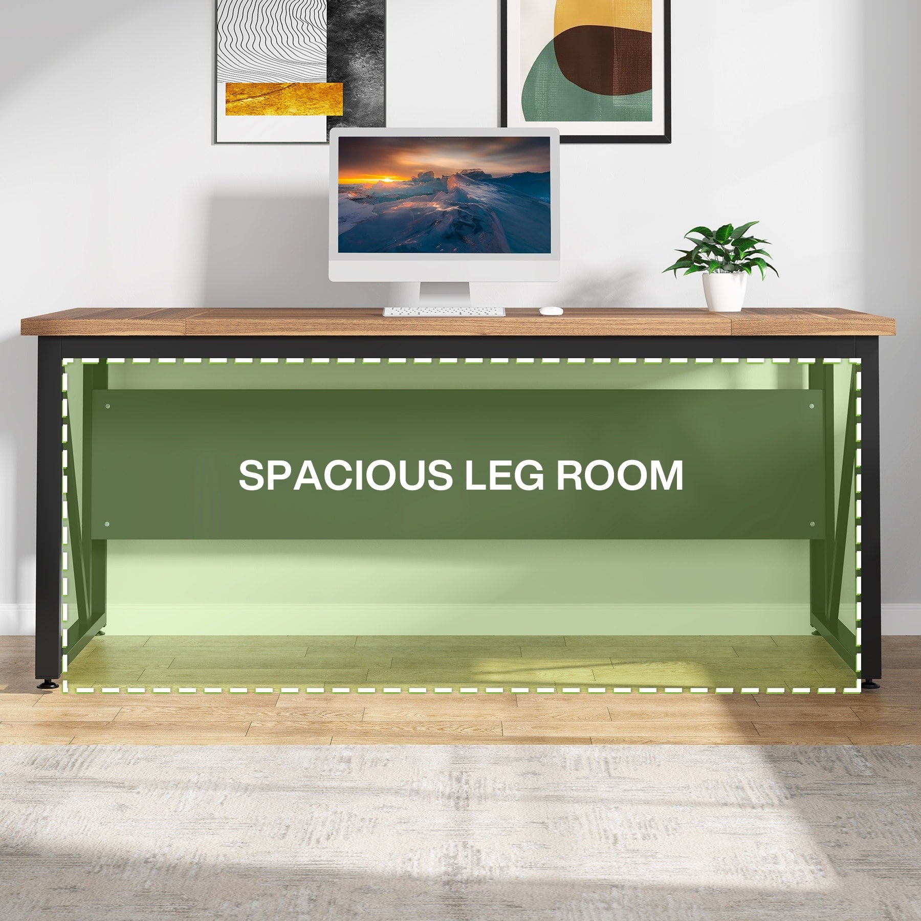 63 L-Shaped Computer Desk with 47 inches Lateral File Cabinet, Executive Desk Home Office Furniture Desk Set