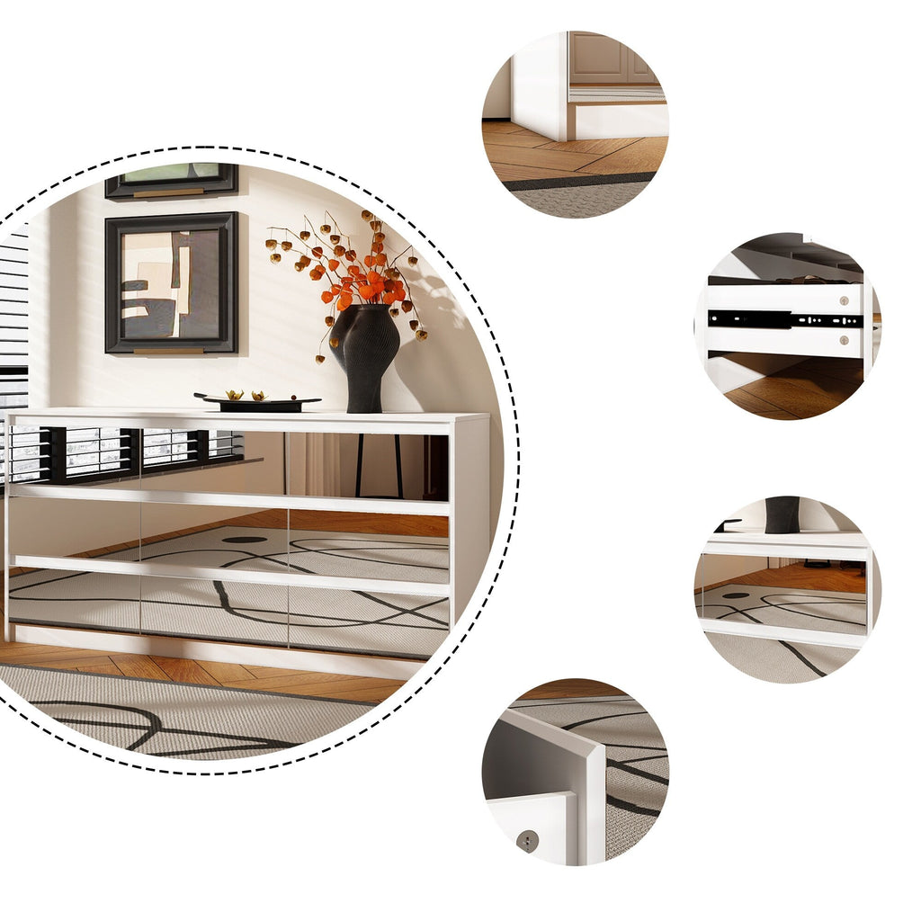 63W 9 Drawer Dresser Accent Dresser for Living Room Bedroom Chest