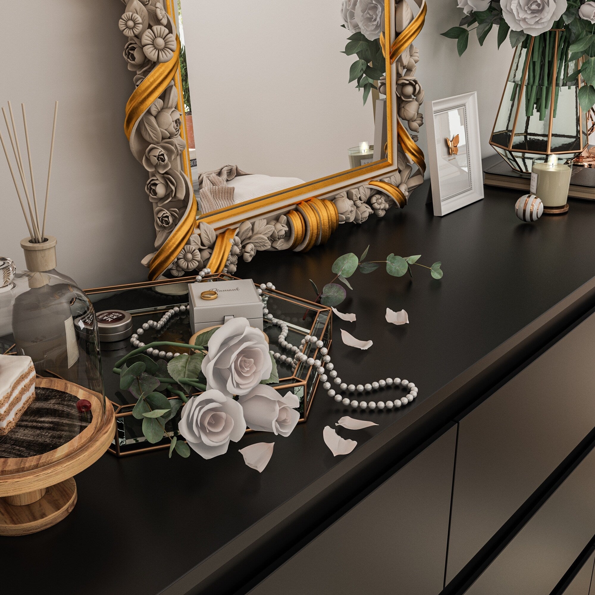 63W 9 Drawer Dresser Accent Dresser for Living Room Bedroom Chest