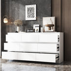 63W 9 Drawer Dresser Accent Dresser for Living Room Bedroom Chest