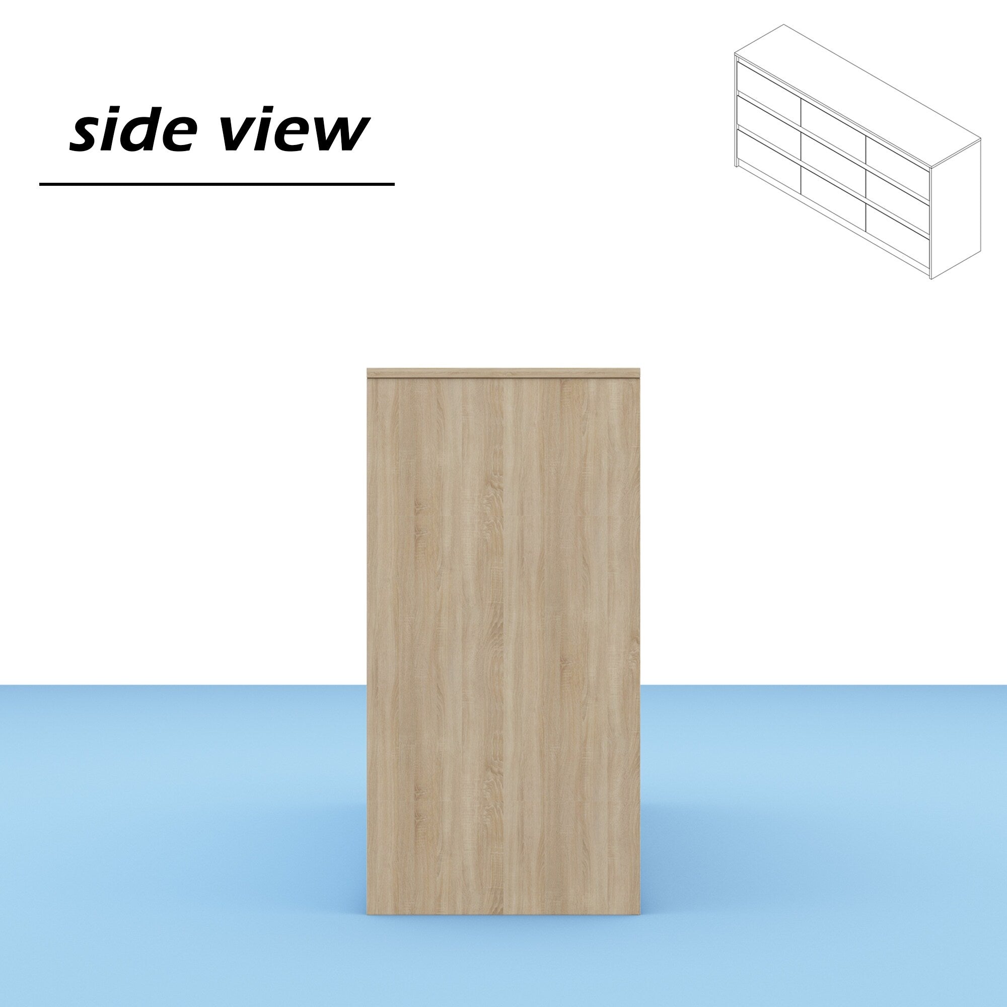 63W 9 Drawer Dresser Accent Dresser for Living Room Bedroom Chest