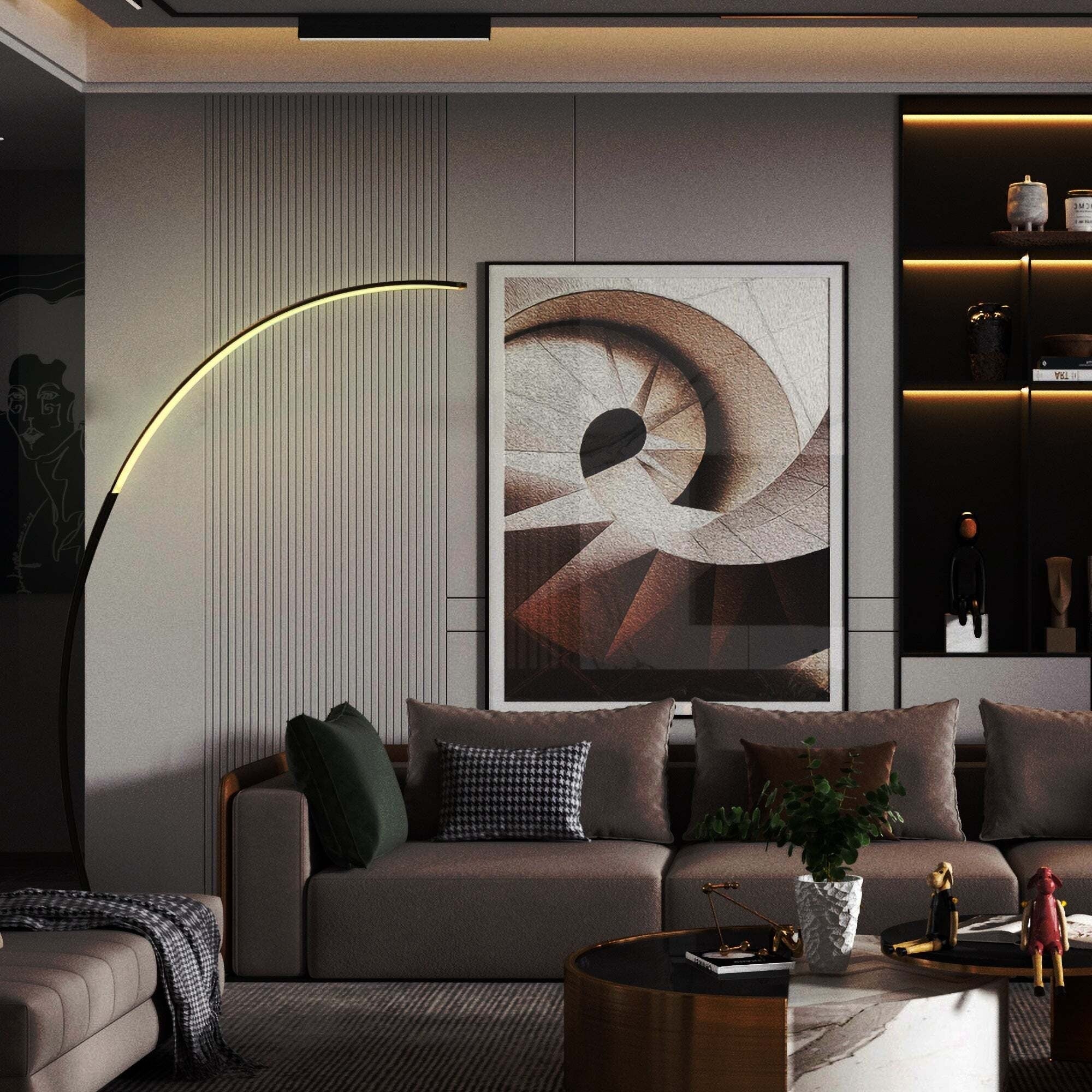 69 Dimmable LED Arched/Arc Floor Lamp - RGBW - N/A