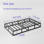 FSCHOS 7 Inch Metal Box Spring, Basics Mattress Foundation, No Legs