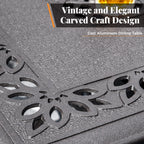 MAISON ARTS 7-Piece Cast Aluminum Patio Dining Set with Expandable Rectangular Table & 6 Cast Aluminum Chairs